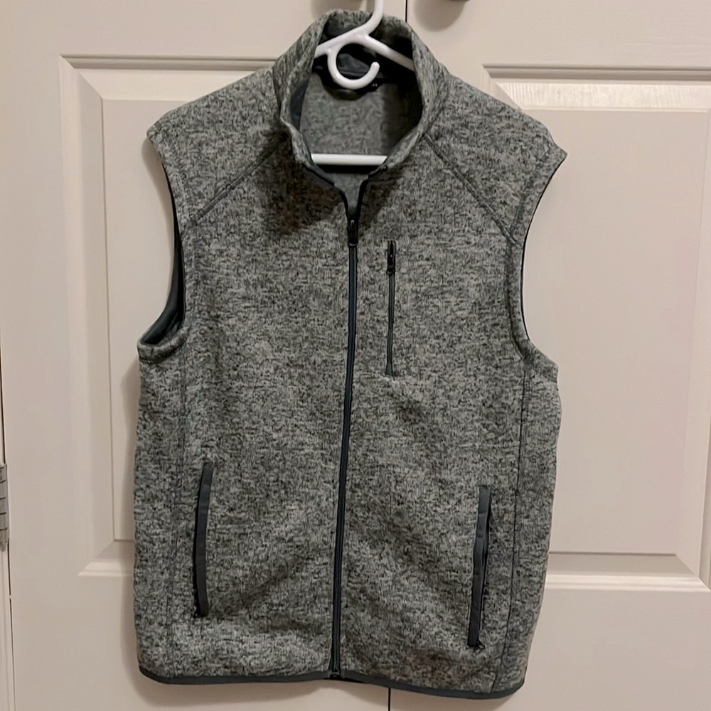 Beverly Hills Polo Club Full Zip Sweater Vest (heather grey)